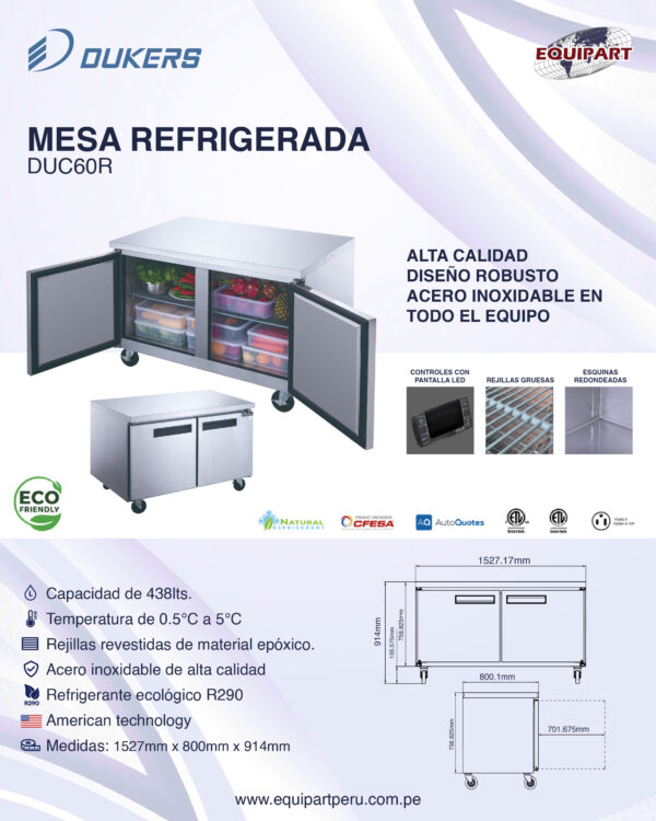 Mesa refrigerada